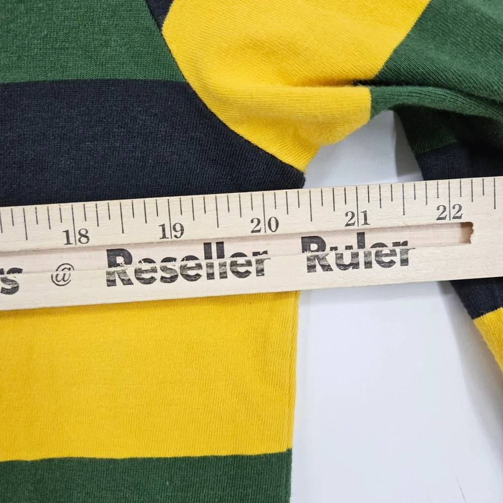 True Religion Rugby Polo Shirt Mens Small Striped Long Sleeve Horseshoe Logo